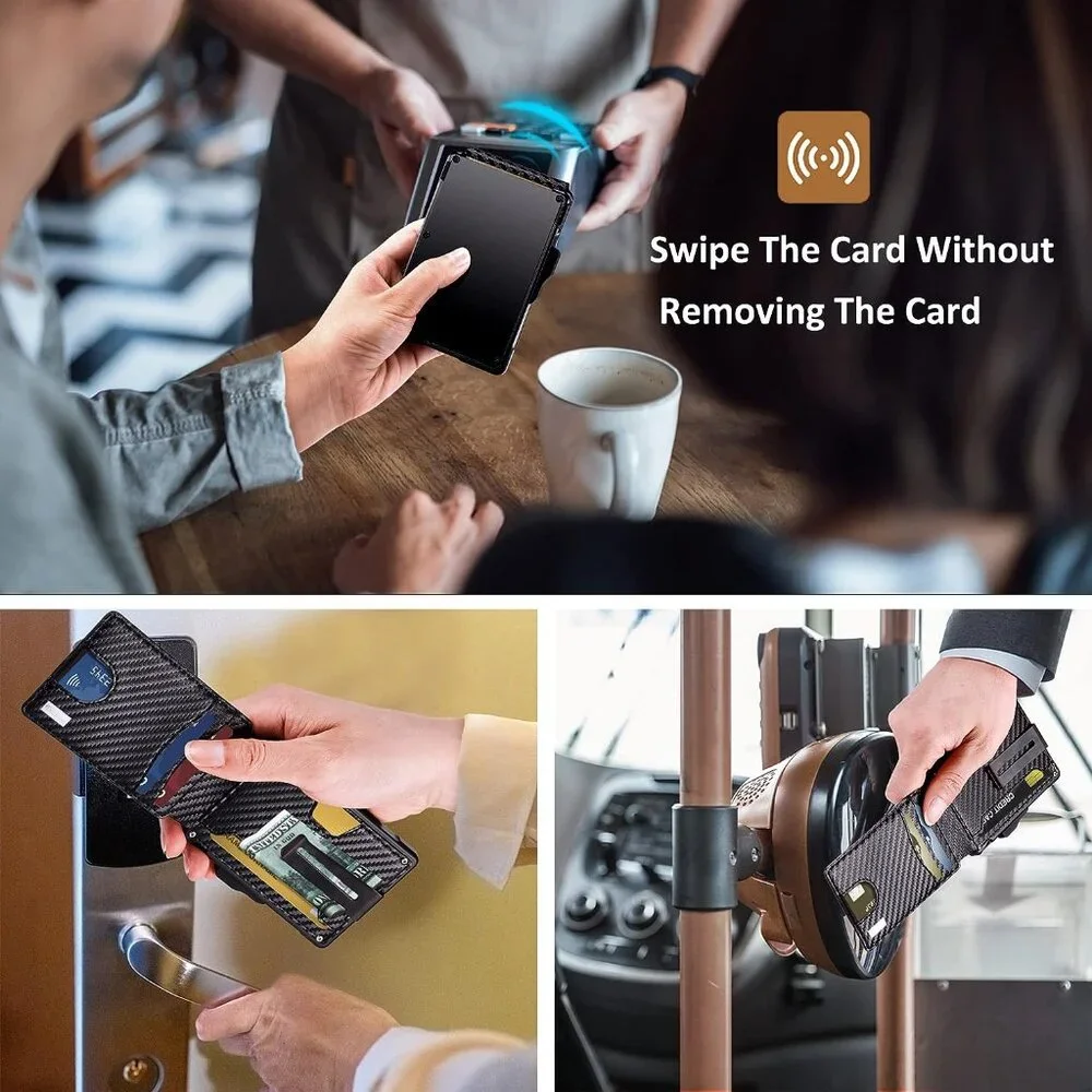 Wallet for Men - with Money Clip Slim Leather Slots Credit Card Holder RFID